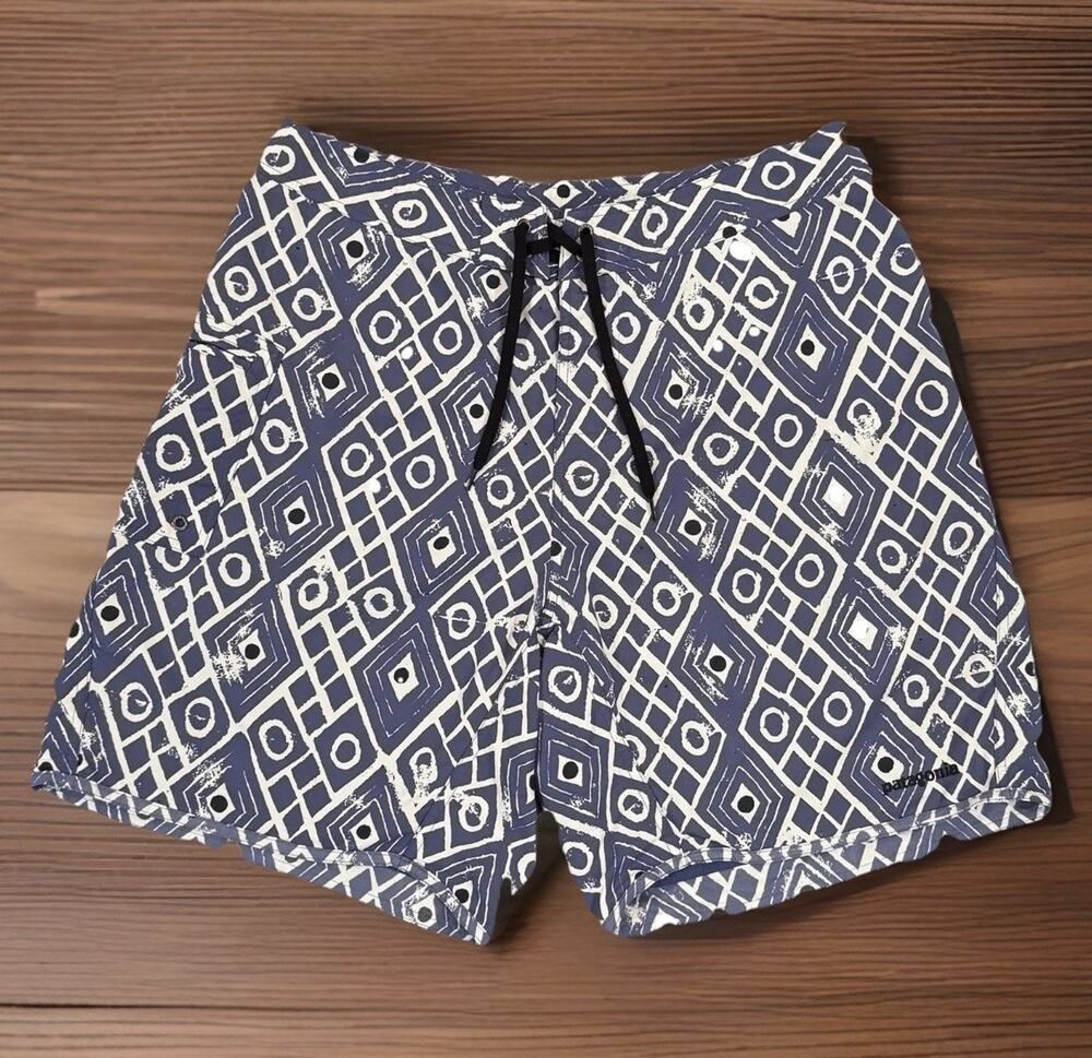 PATAGONIA-M's Paddler Swim/Board Shorts-Mens 36-Tribal/Geometric-AOP Pattern-Y2K